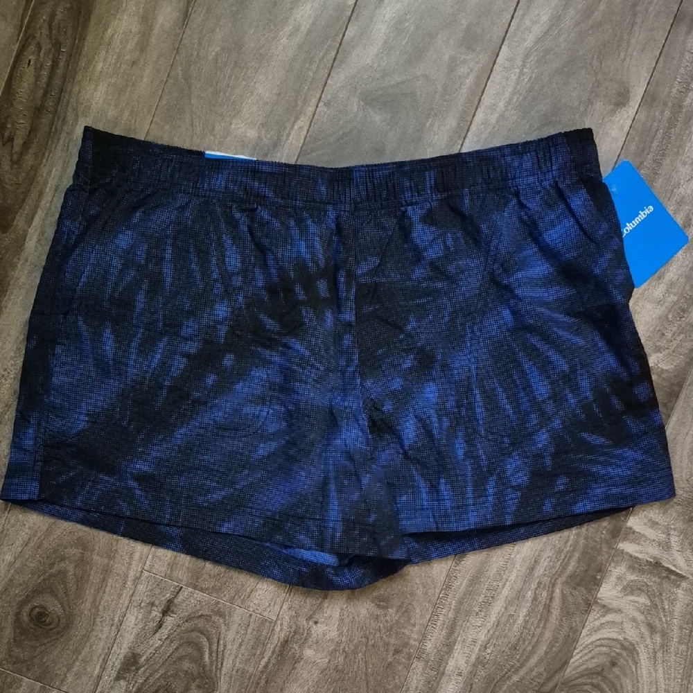 NWT Sz L Ladies Columbia Navy and Black Swim Trunks